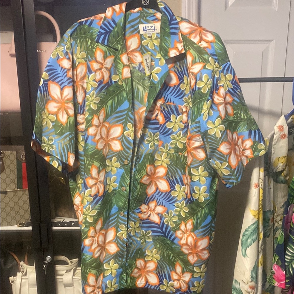 Hawaiian Floral Button-Up Shirt
